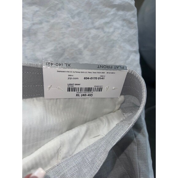 NWT J. FERRAR Men’s Big & Tall Light Woven Pattern Pants Light Gray (XL) #334 - Picture 8 of 12